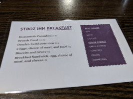 Stroz Inn menu