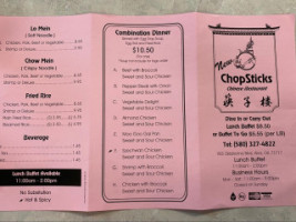 Chopsticks menu