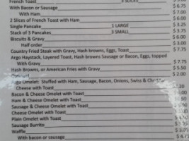 Argo General Store menu