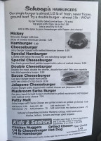 Schoop's Hamburgers Of Hobart menu