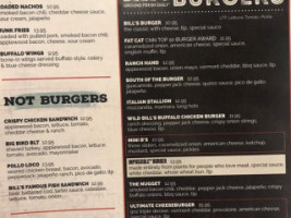 Bill's Burger menu