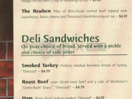 Mcalister's Deli menu