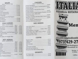 Italia Pizza menu