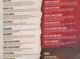 Nic Norman’s Chattanooga menu