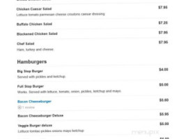 Burger Stop menu