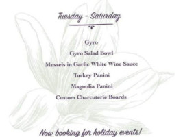 Cafe Magnolia menu