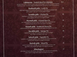 Sofra Turkish Mediterranean Cuisine menu