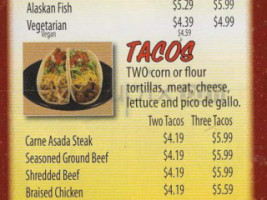 Taco Del Mar menu