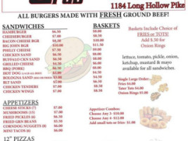 Last Call Grill menu