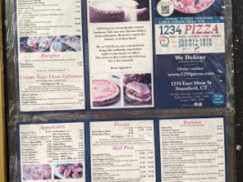 1234 Pizza menu