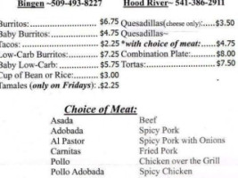 El Rincon Taqueria menu