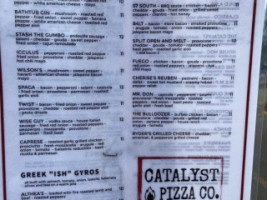 Catalyst Pizza menu