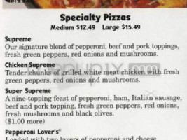 Pizza Hut menu