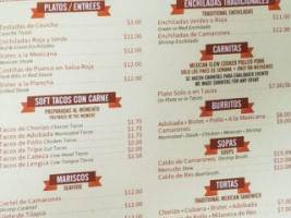 La Fogata Mexican menu