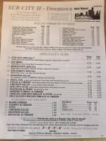 Sub City menu