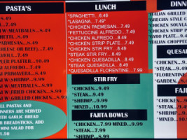 T'os Italian Diner menu