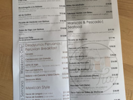 La Tia Peruvian Cuisine menu