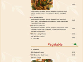 Asian Taste menu