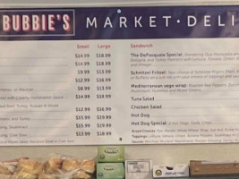 Bubbie's Market Deli menu