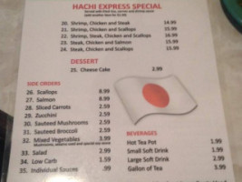 Hachi Express Japanese Grille menu