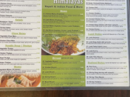 Taste Of The Himalayas menu