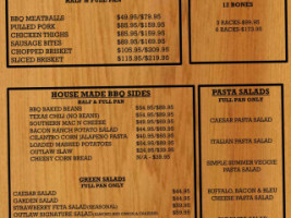 Outlaw Kitchen Catering menu