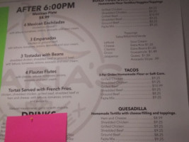 Maria's Fresh Mex menu