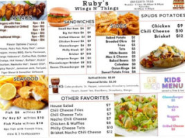 Ruby's Wingz N Things menu