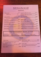 The Half Moon And Grill menu