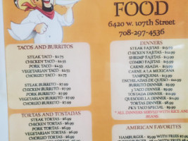 Pk's Mexican Food menu