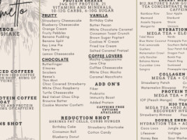 Palmetto Nutrition menu