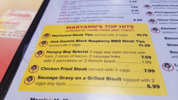 Mary Ann's Diner menu