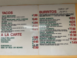 Taqueria San Jose menu