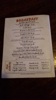 Sportsters Pub-n-grub menu