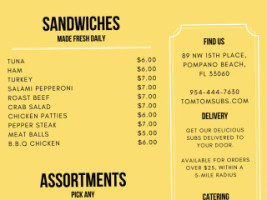 Tom-tom Subs menu