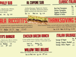 Riccotti's Subs Inc menu