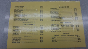 Jack's Chicken Palace menu