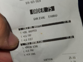 Burger King menu