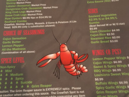 The Crawfish Lounge menu