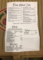 Crusty's Pizza menu