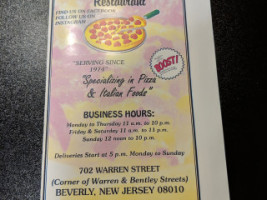 Riccardo's Pizza menu