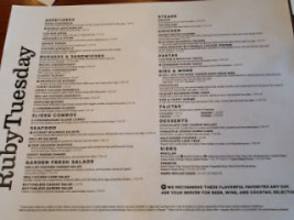 Ruby Tuesday menu