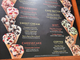 Cold Stone Creamery menu