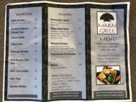 Makai Grill And Golf Pro Shop menu