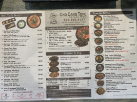 Cho Dang Tofu menu