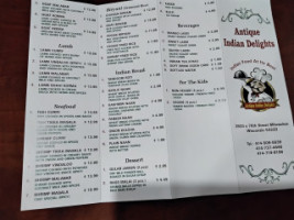 Antique Indian Restaurant Bar Grills menu