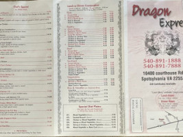 Dragon Express menu