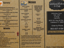 Lakeland Bakery menu