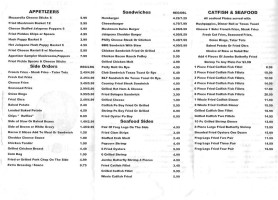 Catfish Hut menu