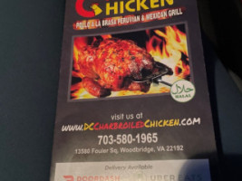 Charcoal Chicken menu